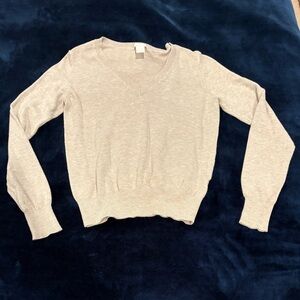 Light Beige/Cream Women's V-Neck Sweater